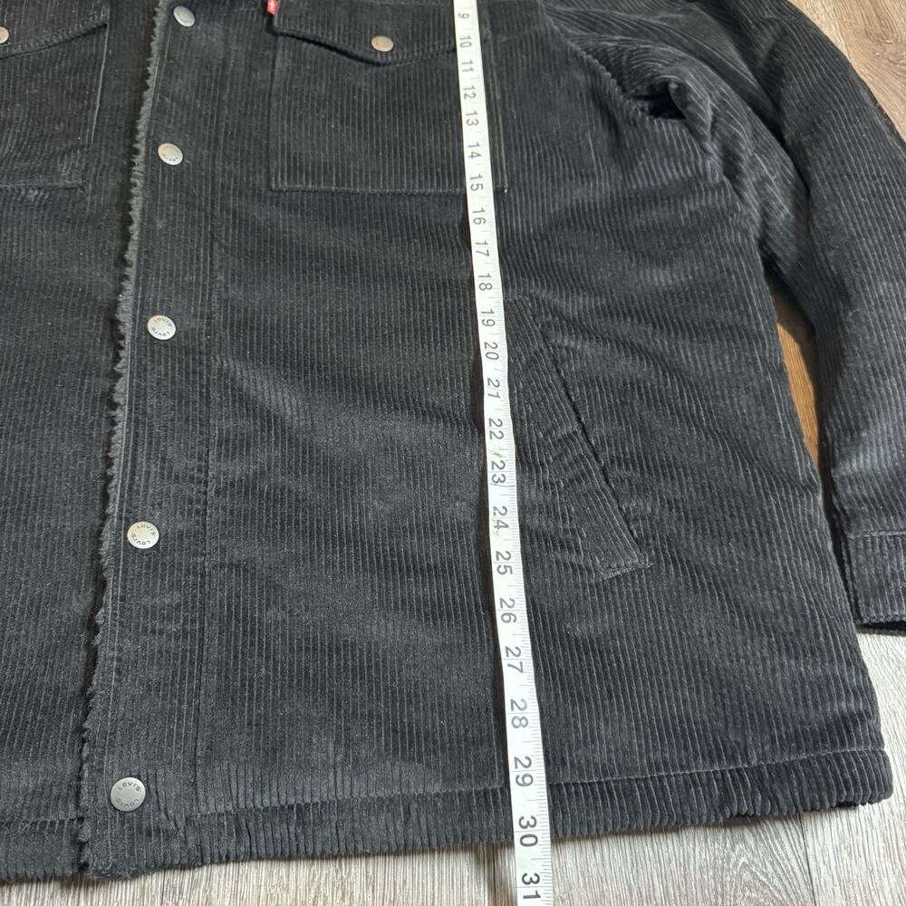 Levi’s Faux Shearling Corduroy Trucker Jacket Black LM3RC501 Men’s XXL - Picture 6 of 14